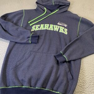 Seattle‎ Seahawks Hoodie Mens LT Large Tall NFL Hooded Sweater Pocket Majestic